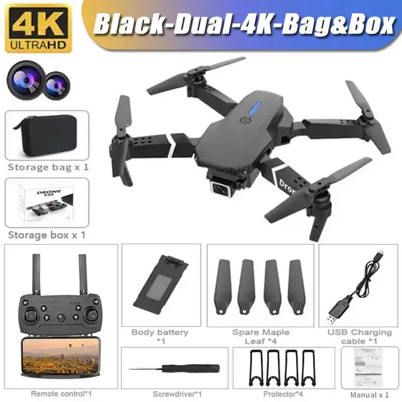 ​​Foldable New E88 Pro RC Drone with 4K Professional 1080P Wide Angle Dual HD Camera WIFI FPV Quadcopter Height Hold​